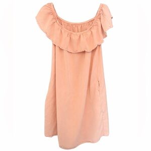 Fashion Nova off the Shoulder Light Pink Tencel Dress